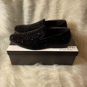 Moretti Black Label Black Stud Loafers